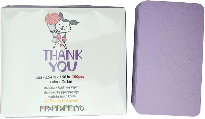 PPAPPAPPIYO 3.5x2 rounded corner index cards180gsm Thick Cardstock, Blank - Image 8