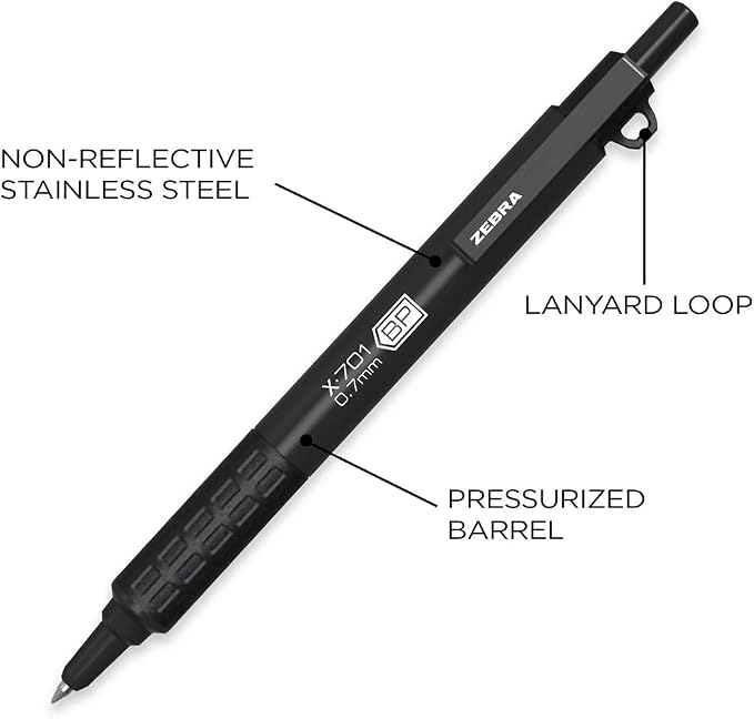 Zebra Pen, X-701 Tactical Ballpoint Pen, Writes in Extreme Conditions, Matte - Image 8