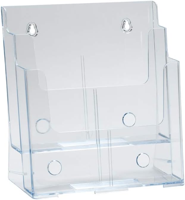 Azar Displays, Letter Size Brochure Holder, 2 Tier Literature Display, Flyer by AzarDisplays