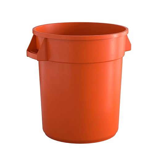 20 Gallon Orange Round Commercial Trash Can-DeskLoop Office