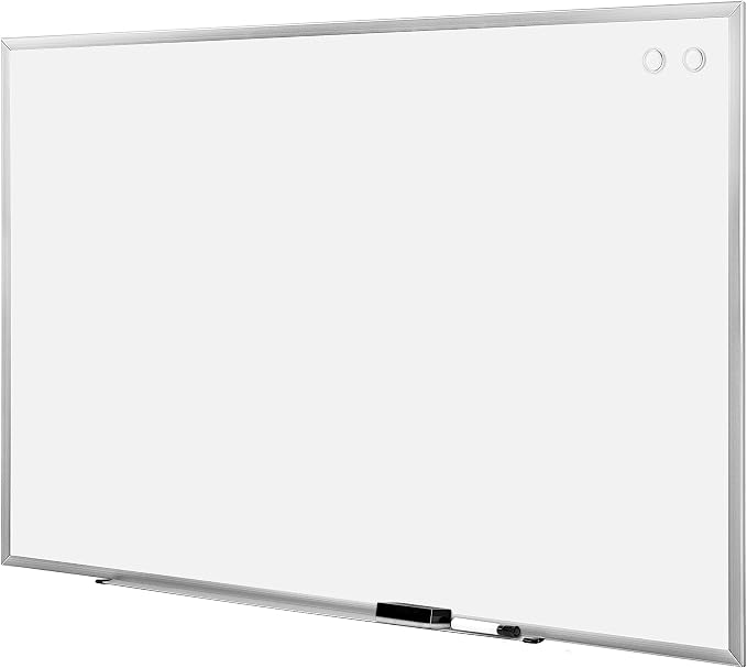 Amazon Basics Large Magnetic Dry Erase Whiteboard, Aluminum Frame, by AmazonBasics