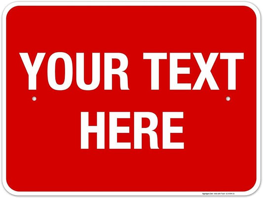Personalized Custom Red Background Customize by SigoSigns
