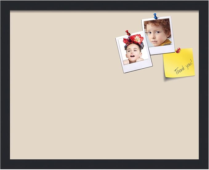 PinPix 19x15 Inch Cork Bulletin Board. This Decorative Framed Pin Board Comes with Desert Pastel Design and a Satin Black Frame. Ideal for Home Office Decor or Message Board (PinPix-1815)-DeskLoop Office