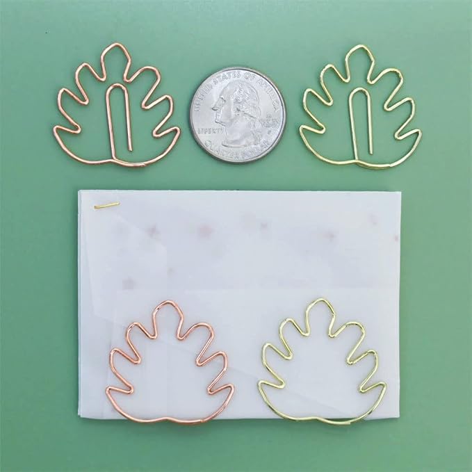 OWLFAVO 36pcs Monstera Shape Paper Clips - Image 7