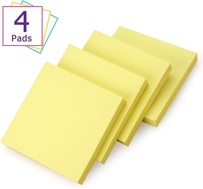 Sticky Notes 3x3 Self-Stick Notes Bright Colors Sticky Notes 4 Pads 100 - Image 2