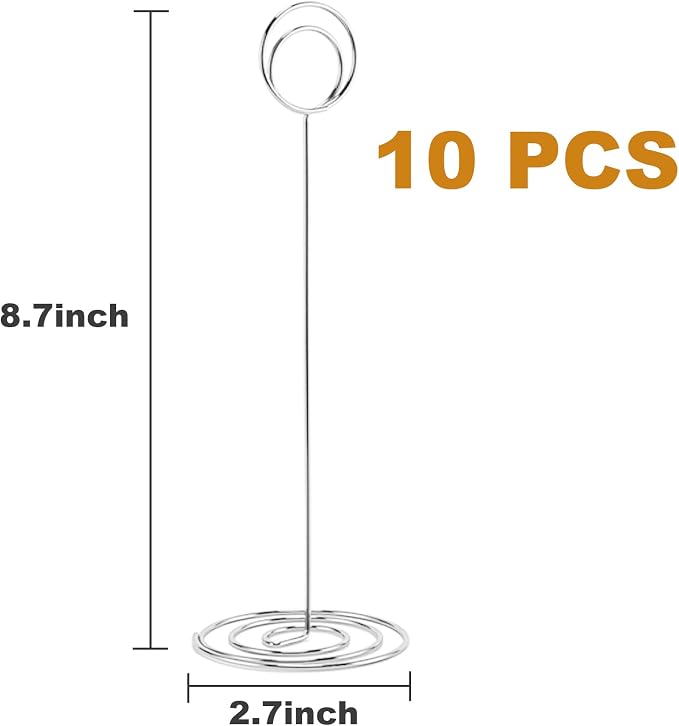 Hoewina 10Pcs Place Card Holder, Table Number Holders, Wire Picture Holder - Image 2