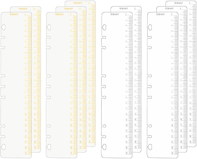 10pcs B5 Binder Dividers Ruler Gold Hot Stamping 25cm Scale 9 Holes Gilding by MEIYITIAN