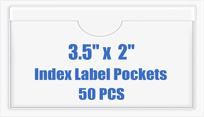 Origin-Joy 50 PCS Self-Adhesive Index Label Pockets by Origin-Joy