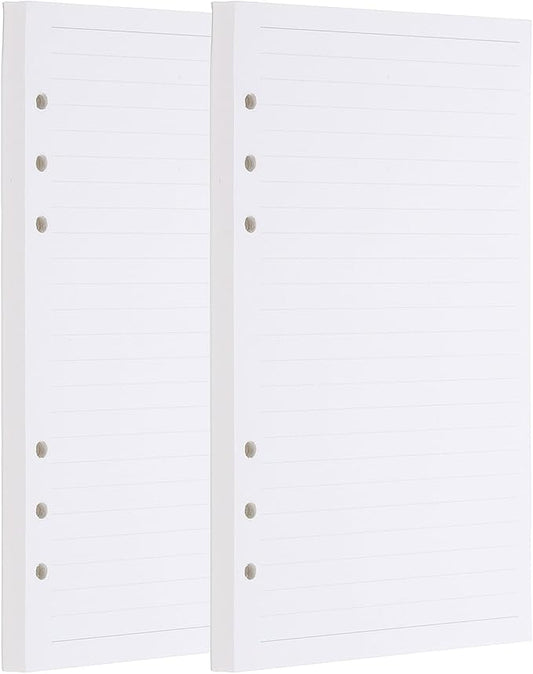PATIKIL A5 Ruled Refills Inserts 6-Ring Binder Loose Leaf Planner Filler Paper Planner Inserts, 160 Sheets/320 Pages, Lined, White-DeskLoop Office