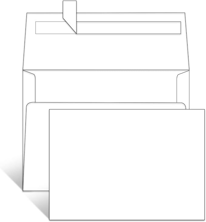 Goefun White Blank Note Cards and Envelopes 4x6, 4x6 Flat Postcards and A6 by Goefun