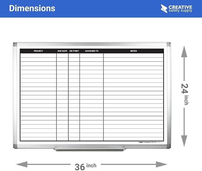 Project Planning Dry-Erase Whiteboard 36" x 24" - Image 3