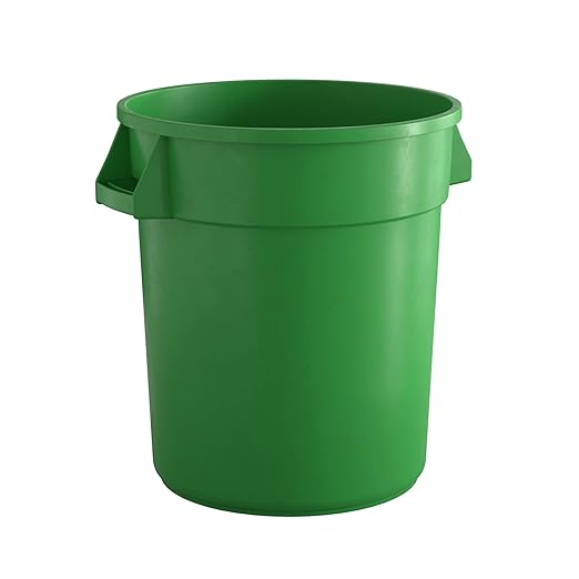 20 Gallon Green Round Commercial Trash Can-DeskLoop Office