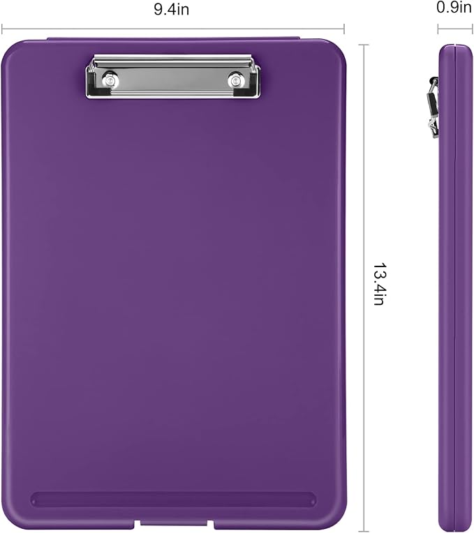 Sooez Storage Clipboard With Low Profile Clip, Heavy Duty Nursing Foldable - Image 2