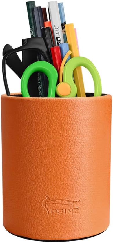 Pen Pencil Holder Cup Container PU Leather Desk Organizer Stand Decor Brush - Image 7