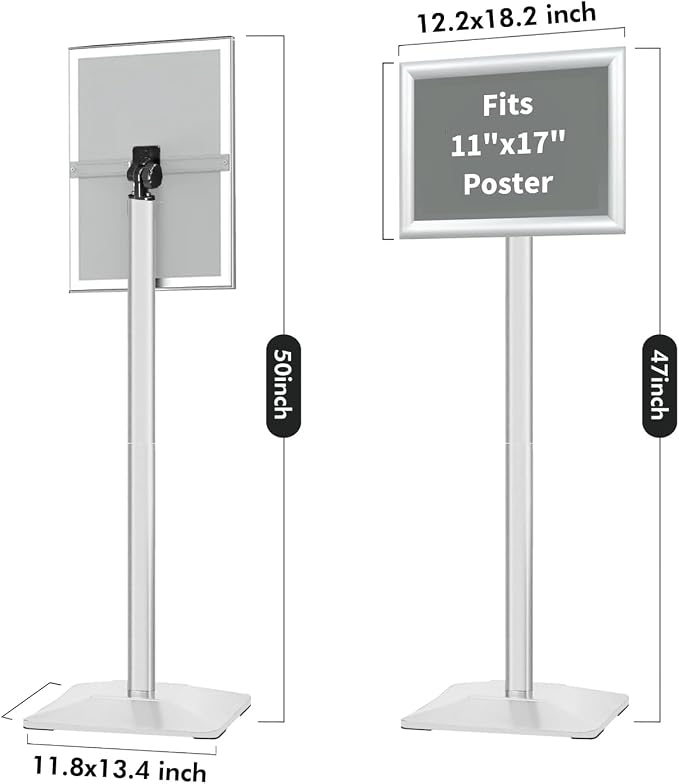INNOVSIGN 3Packs Heavy Duty Adjustable Pedestal Poster Sign Stand, 11x17 - Image 6