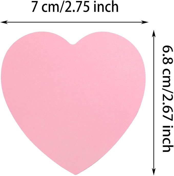 Mini Skater 2 Pack Kraft Paper Sticky Notes Heart Shaped Self-Stick Blank Book - Image 2