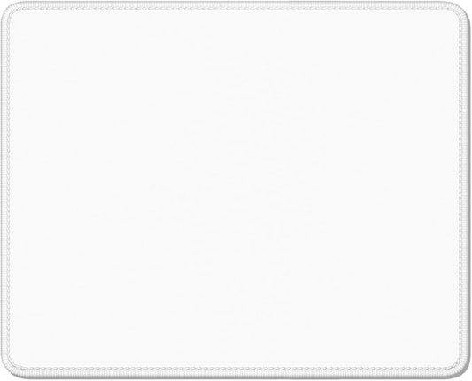 Auhoahsil White Mouse Pad, 12 x 10 Inch Square Mousepad, 3mm Thick Rubber Mouse by Auhoahsil