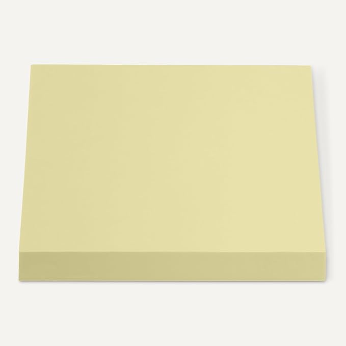 Amazon Basics Square Sticky Notes, Self-Stick Pads, Pack of 5, 3 x 3 inches, Yellow-DeskLoop Office