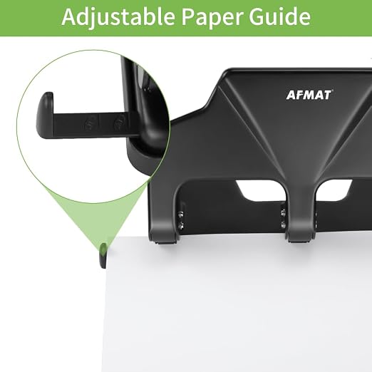 AFMAT 3 Hole Punch Heavy Duty, 40-Sheet Three Hole Punch, 50% Reduced Effort - Image 6