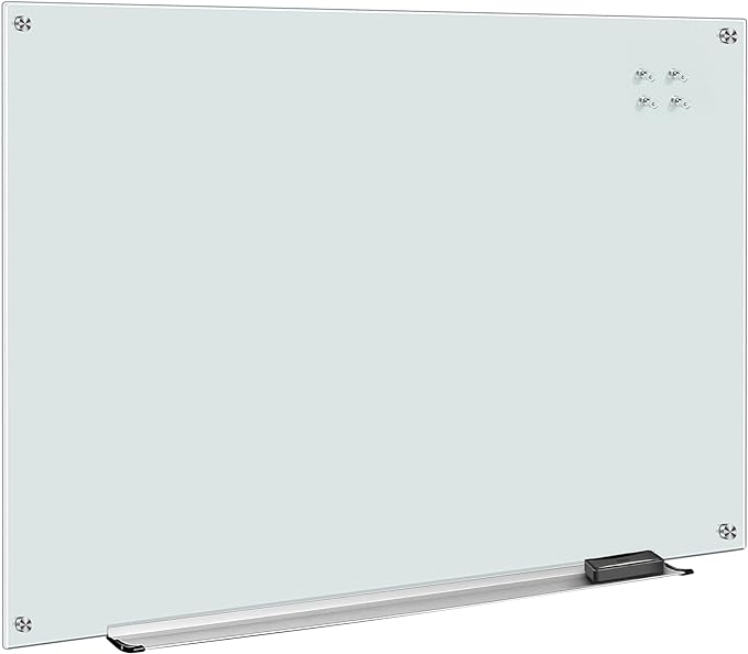 Amazon Basics Glass Dry-Erase Board, Magnetic Frameless Whiteboard, by AmazonBasics
