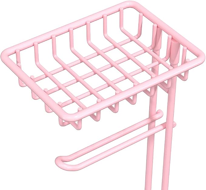 Pink Toilet Paper Holder Stand Tissue Holder - Image 5
