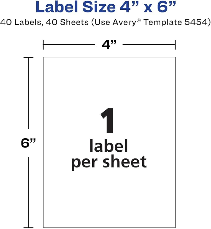 Avery 05454 Removable Multi-Use Labels, 4-Inch x 6-Inch, 40 Labels/Pack - Image 4
