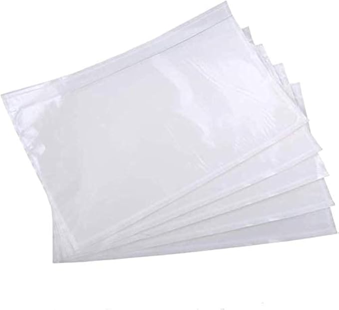 6" x 9" Clear Adhesive Top Loading Packing List Pouches Shipping Label Envelopes by FungLam