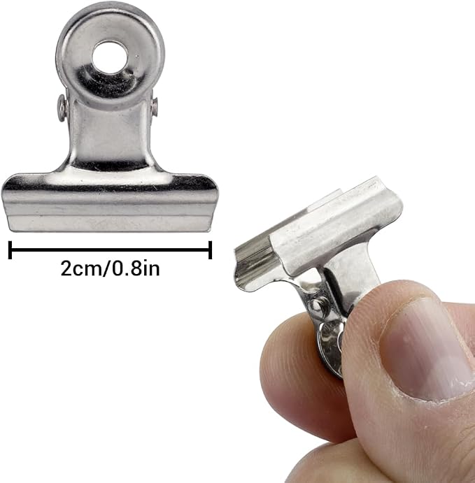 50 Pcs Silver Metal Hinge Clips Small Bulldog Clips Hinge Binder Clips Mini - Image 3
