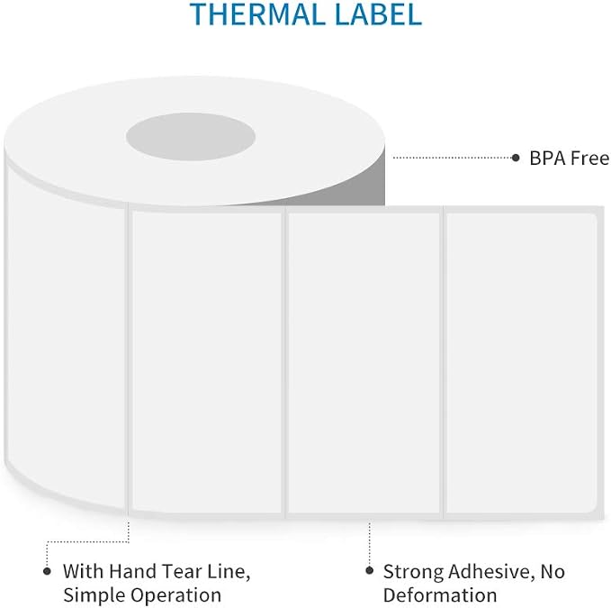Essential 4"X2" Direct Thermal Barcode Labels, Shipping Labels, 750 Labels of - Image 3