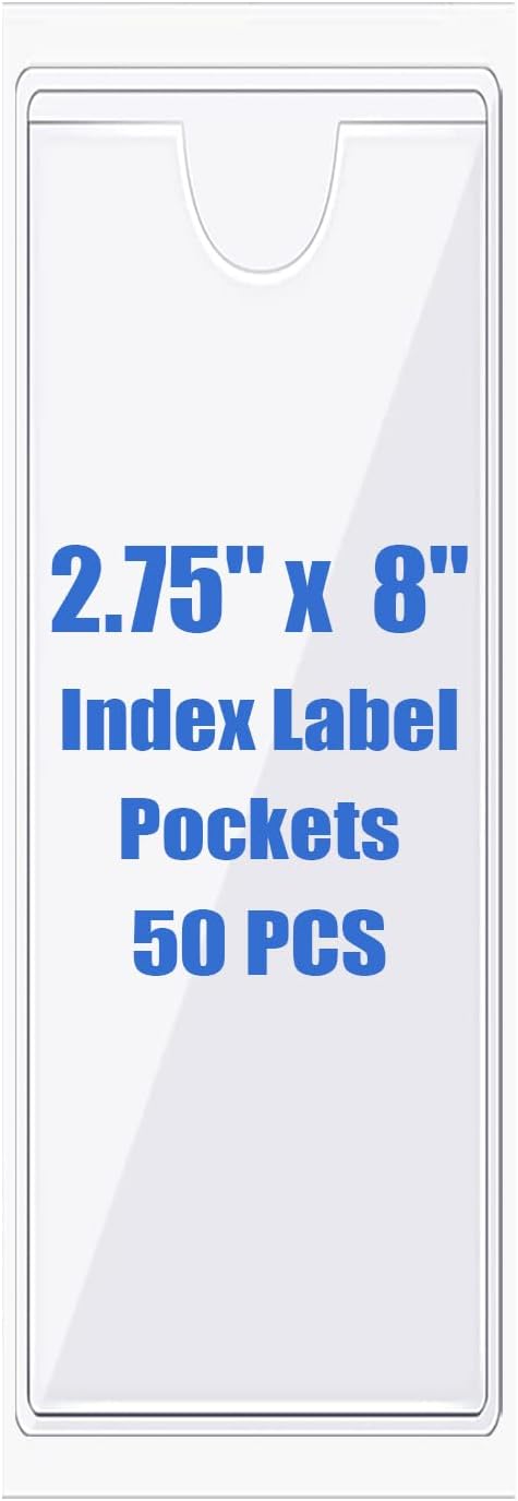 Origin-Joy 50 PCS Self-Adhesive Index Label Pockets by Origin-Joy
