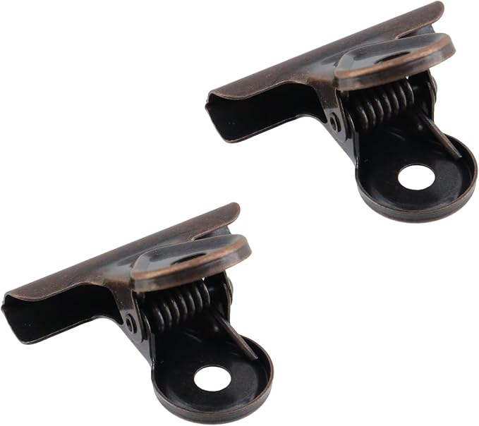 Xiaoyztan Mini Clips, 30mm Wide Red Bronze Bulldog Clips Paper Clip Binder Bull - Image 3