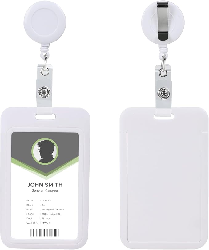 White Vertical ID Badge Holders by happyhbt
