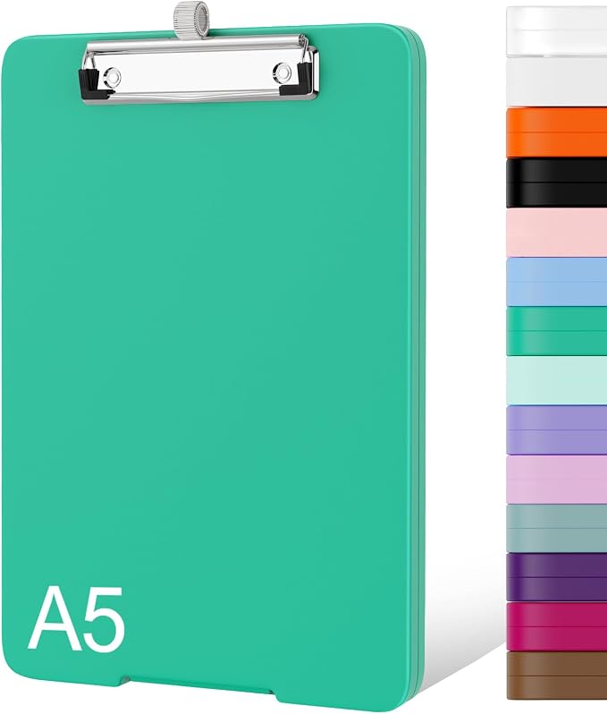 Piasoenc Small Clipboard with Storage, Clip Board with Pen Holder, School & by Piasoenc