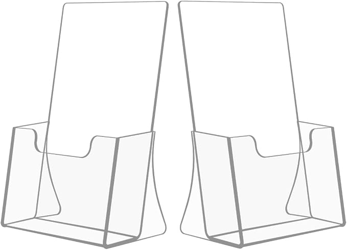 NIUBEE 2 Pack 8.5'' x 5.5'' Acrylic Bi-fold Brochure Holder by NIUBEE