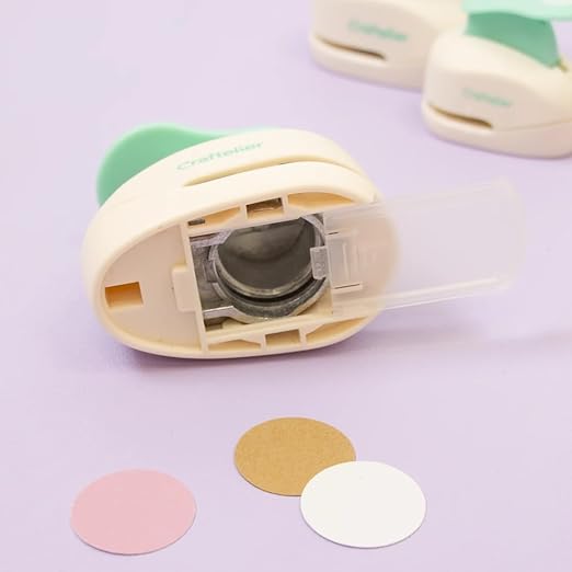 Craftelier - Paper Punch Set | 3/8", 5/8" & 1" Shape Hole Puncher for Paper Crafts | Round Hole Punch to Create Scrapbooks, DIY Cards & Journals | Craft Punch Set for Cardstock.-DeskLoop Office