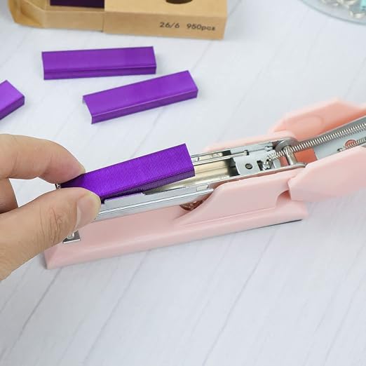 NatSumeBasics 3000 Purple Staples 26/6 Standard Colored Staple Refill - Image 7