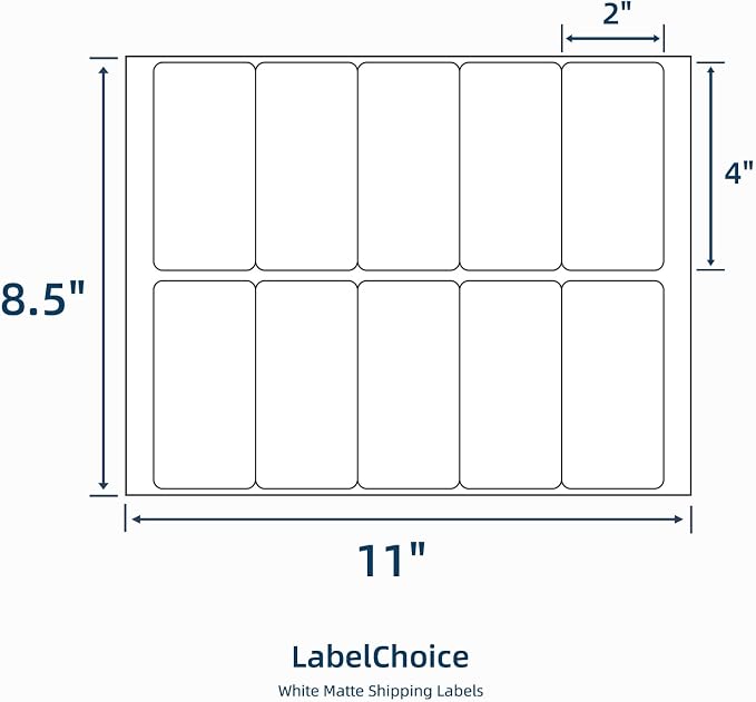 500 Sheets 5000 Pcs 2”x4” 10 Up Shipping Address Labels Compatible - Image 2