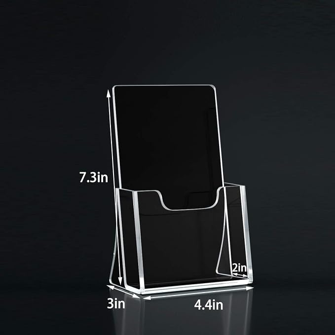 HIIMIEI 2 Pack 4 inch Wide Acrylic Brochure Holders - Image 2