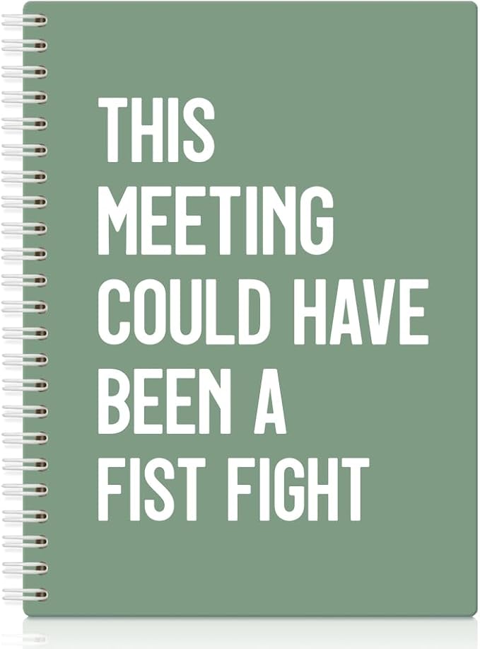 XQLZY This Meeting Could Have Been A Fist Fight Green Spiral Notebook, Funny by XQLZY