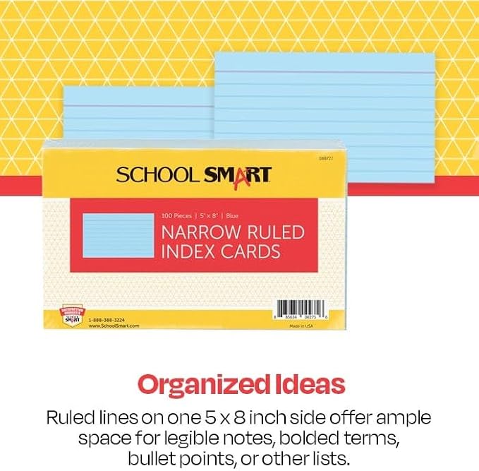 School Smart Ruled Index Cards, 5 x 8 Inches - Image 4