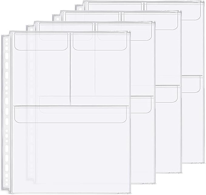 Zelten 4 Pack A4 3 Pockets Binder Folders Waterproof 4/26/30 Holes Divider by Zelten