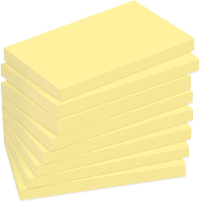 12 Pads Large Sticky Notes Yellow, 3 x 5'' Self-Stick Notes Pads Recyclable by Agoer