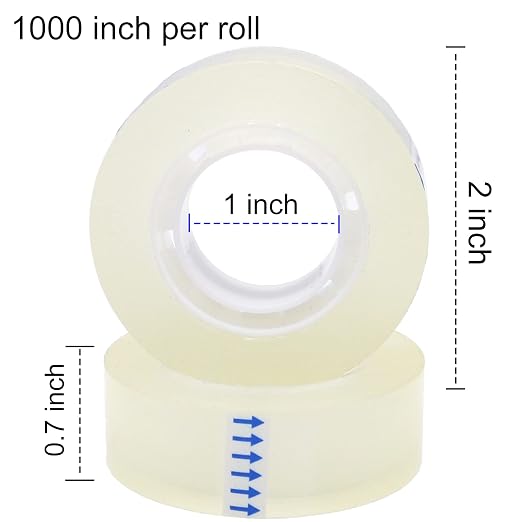 OWLKELA 12 Rolls Transparent Tape Refills, All-Purpose Transparent Glossy Tape - Image 3