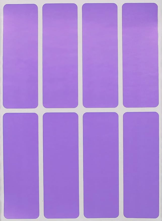 Royal Green 3 x 1 inch Labels Rectangular Pastel Purple Sticker Roll by RoyalGreen