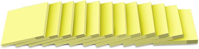 Sticky Notes 3x3 in Yellow, Strong Adhesive, Clean Removal, Recyclable by Kozerite