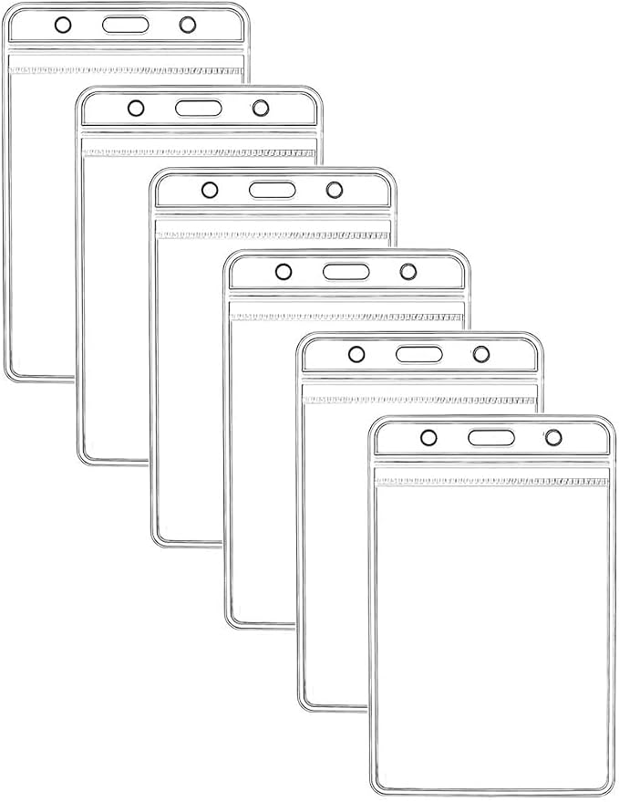 Vertical ID Badge Holders Sealable Waterproof Clear Plastic Holder, Fits by KINGSUM