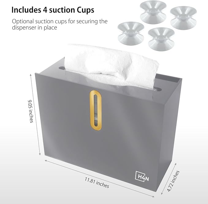 H4N Multifold Hand Paper Towel Dispenser Countertop, Compact Design, Single Sheet Dispensing for Home and Commercial Use, Gray-DeskLoop Office
