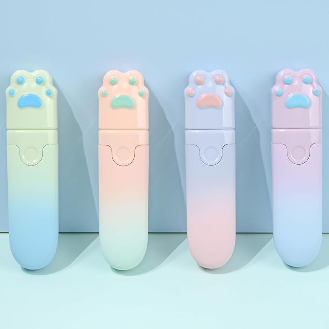 Temiary 4P Cute Cat Paw White Correction Tapes, Aesthetic Applicator Set by Temiary