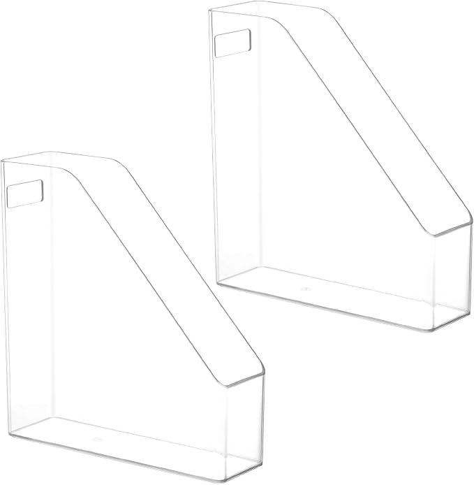 QWORK Clear Acrylic Magazine File Holder, 10.24” X 9.45” X 3.54”, Reliable and by QWORK