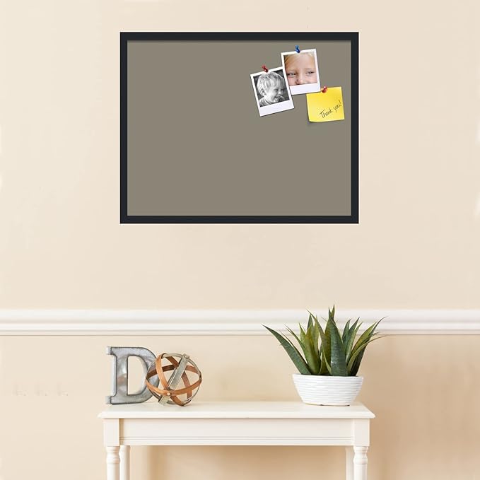 PinPix 28x22 Inch Cork Bulletin Board. This Decorative Framed Pin Board Comes with Pewter Design and a Satin Black Frame. Ideal for Home Office Decor or Message Board (PinPix-1812)-DeskLoop Office